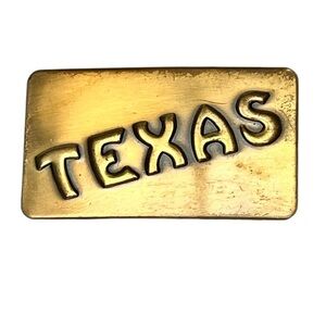 Vintage Texas Solid Brass Belt Buckle Lonestar State Western Streetwear